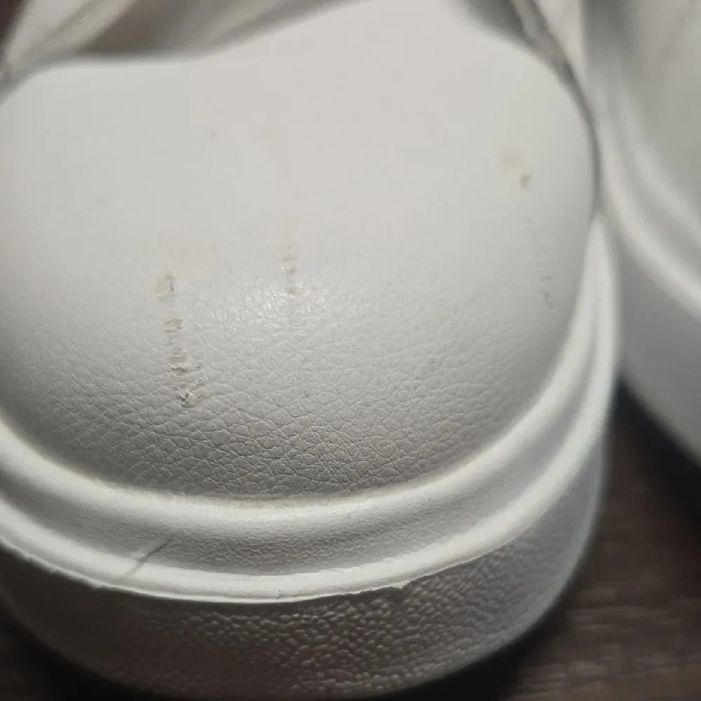 Women's White and Gold Sneakers